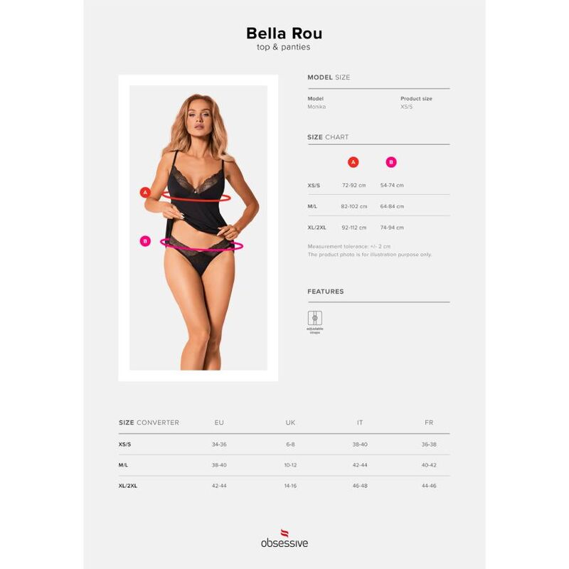 OBSESSIVE - BELLA ROU TOP & PANTIES XL/XXL