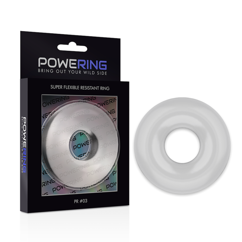 POWERING - SUPER FLEXIBLE Y RESISTENTE ANILLO PENE 5CM PR03 CLEAR