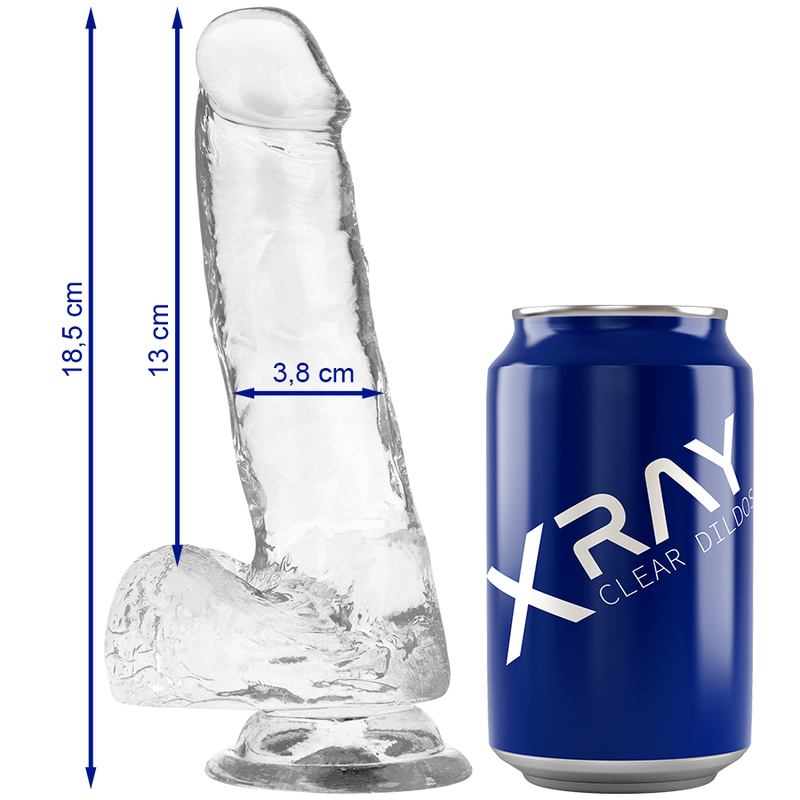 X RAY - ARNÉS + DILDO REALISTA TRANSPARENTE 18.5 CM -O- 3.8 CM