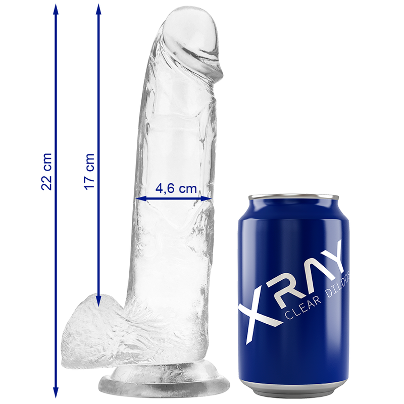 X RAY - ARNÉS + DILDO REALISTA TRANSPARENTE 22 CM -O- 4.6 CM