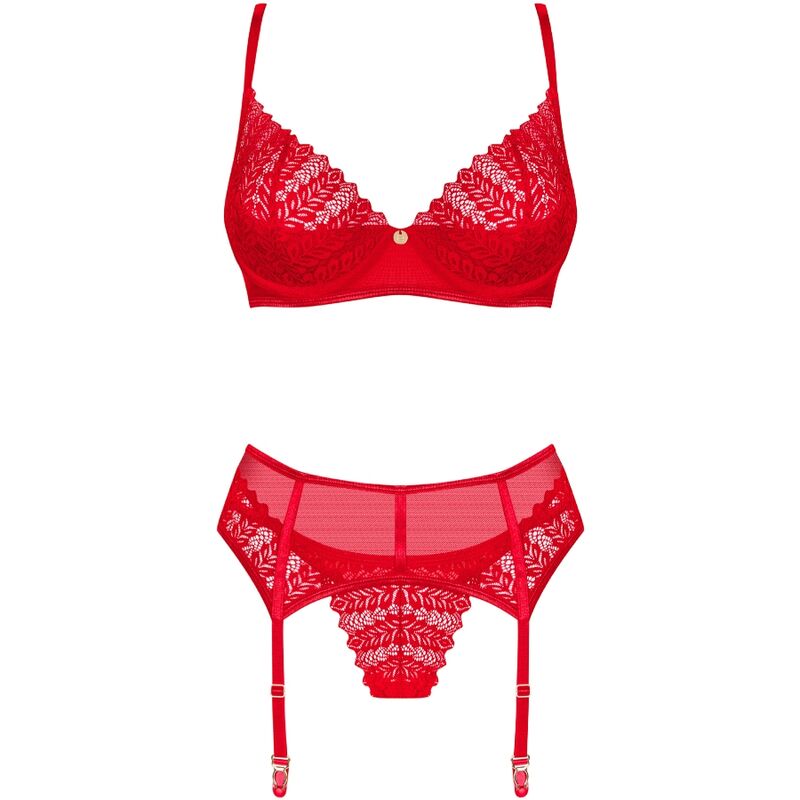 OBSESSIVE - INGRIDIA SET TRES PIEZAS ROJO M/L