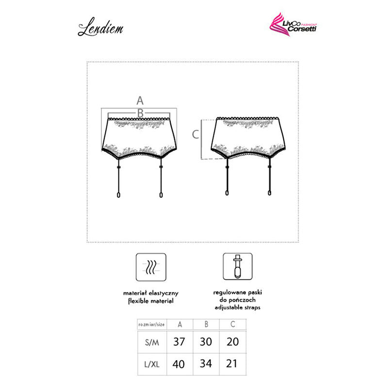 LIVCO CORSETTI FASHION - LENDIEM LC 90554-1 LIGUERO NEGRO L/XL
