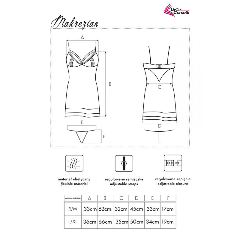 LIVCO CORSETTI FASHION - MAKREZIAN LC 90545 FALDA + PANTY NEGRO L/XL