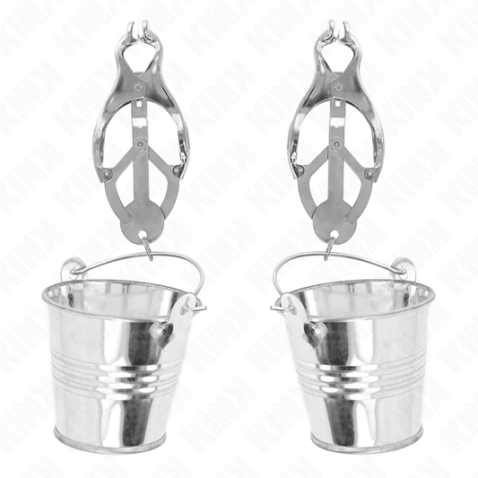 KINK - PINZAS PARA PEZONES ESTILO JAPONÉS CON CUBOS PLATEADO