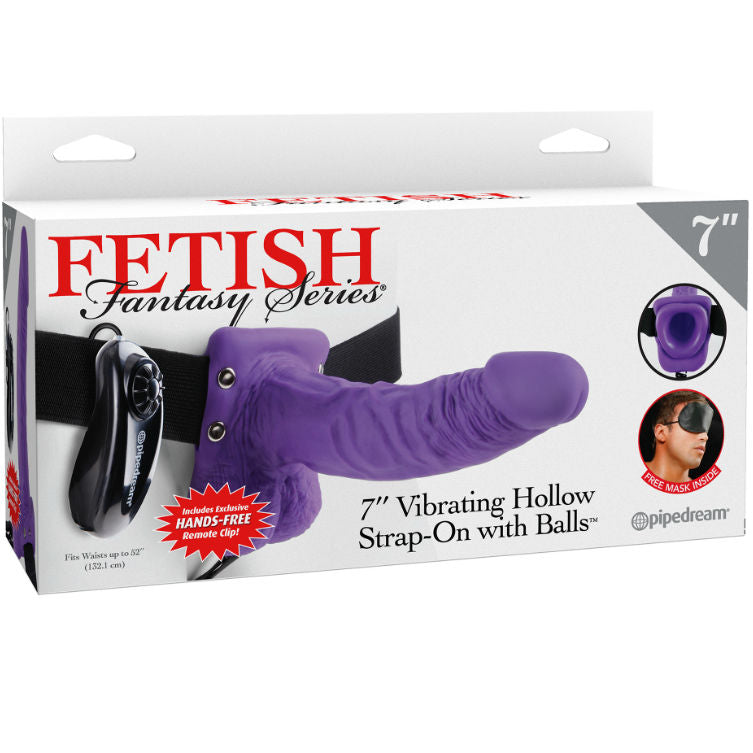 FETISH FANTASY SERIES - 7 ARNÉS VIBRADOR CON TESTICULOS HUECO MAN 17.8 CM LILA