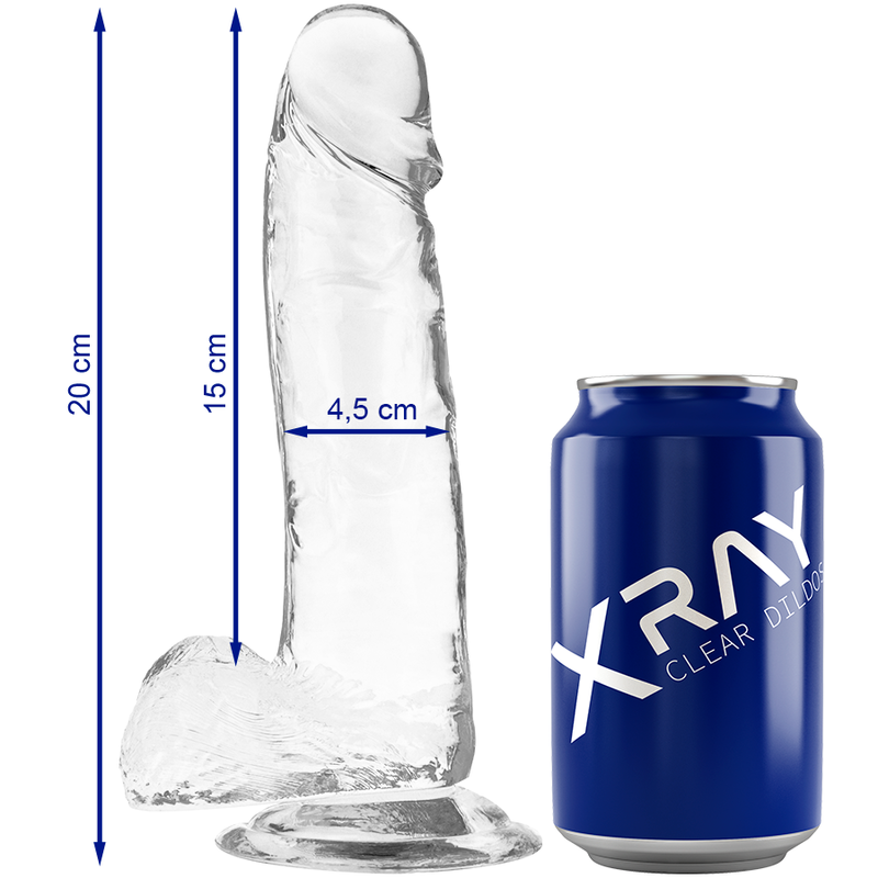 X RAY - ARNÉS + DILDO REALISTA TRANSPARENTE 20 CM -O- 4.5 CM